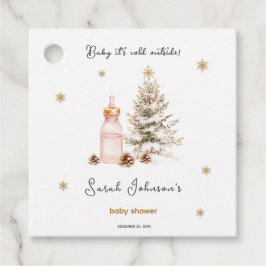 Etiquetas Para Recuerdos Bebé, hace frío afuera de Winter Baby Shower