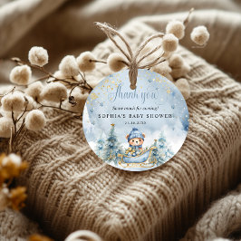 Etiquetas Para Recuerdos Bebé hace frío fuera del oso de invierno Gracias r