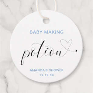 Etiquetas Para Recuerdos Bebé haciendo poción lindo Blue Boy Baby Shower