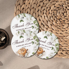 Etiquetas Para Recuerdos Bebé rústico prepara café Baby Shower