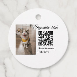 Etiquetas Para Recuerdos Beber firma exploración código QR agregar nombre d