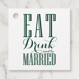 Etiquetas Para Recuerdos Bebida verde y blanca y Boda casada