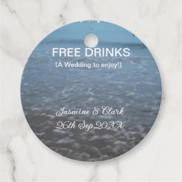 Etiquetas Para Recuerdos Bebidas gratis excepto la fecha de boda de la play