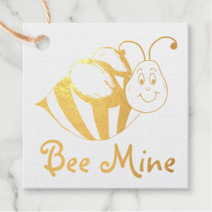 Etiquetas Para Recuerdos Bee (Be) Mine Cute Bumblebee El día de San Valentí