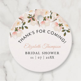 Etiquetas Para Recuerdos Beige Pink Floral Pattern Bridal Shower