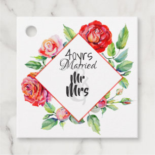 Etiquetas Para Recuerdos Bellos 40 Aniversario de Boda Rube Rosas Rojas