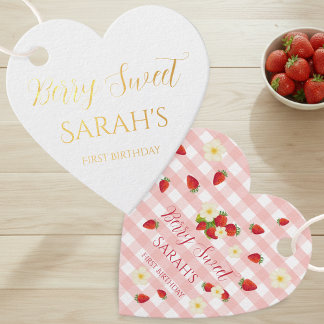 Etiquetas Para Recuerdos Berry Sweet Strawberry Cumpleaños Real 1er