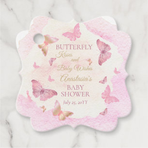 Etiquetas Para Recuerdos Besos de mariposa y Chica de deseos de bebé Baby S