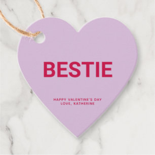 Etiquetas Para Recuerdos Bestie morado corazón divertido lindo El día de Sa