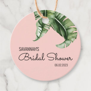 Etiquetas Para Recuerdos Beverly Hills ducha de novias rosa y verde