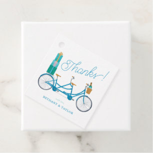 Etiquetas Para Recuerdos Bicicleta para dos Acuarela Bicicleta Tandem