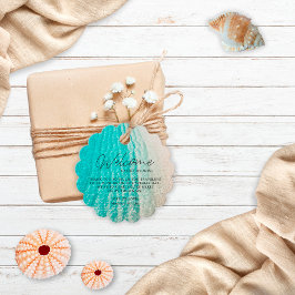 Etiquetas Para Recuerdos Bienvenida a la Boda Costera Tropical de Verano