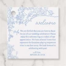 Bienvenidos al Blue Chinoiserie Toile de Jouy Boda