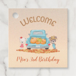 Etiquetas Para Recuerdos BIENVENIDOS Otoño Tema Bears Truck Pumpkins Saltos