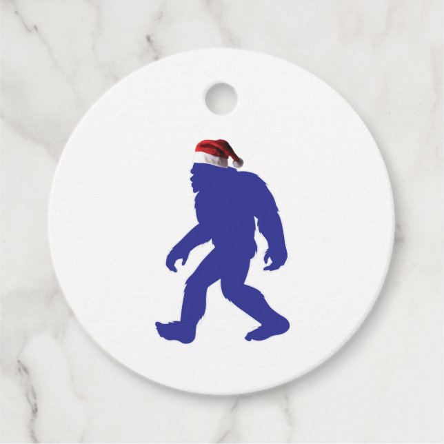 Etiquetas Para Recuerdos Bigfoot Santa Claus (Anverso)
