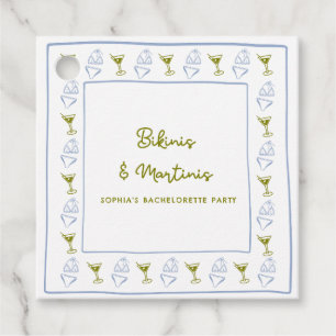 Etiquetas Para Recuerdos Bikinis y Martinis Blue Olive Despedida de soltera