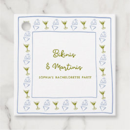 Etiquetas Para Recuerdos Bikinis y Martinis Blue Olive Fiesta de Despedida 