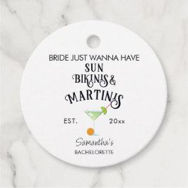 Etiquetas Para Recuerdos Bikinis y Martinis Piscina Tropical Despedida de S