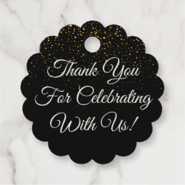 Etiquetas Para Recuerdos Black and Gold Gracias