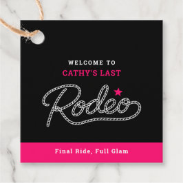 Etiquetas Para Recuerdos Black and Hot Pink Last Rodeo Bachelorette Party