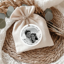 Etiquetas Para Recuerdos Black and White Photo Thank You