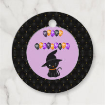 Black Boarder Black Cat Happy Halloween Balloons