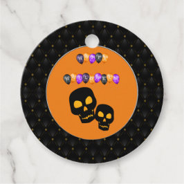 Etiquetas Para Recuerdos Black Boarder Black Skulls Happy Halloween Balloon