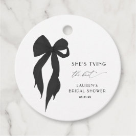 Etiquetas Para Recuerdos Black Bow está atando la ducha nupcial