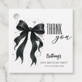 Etiquetas Para Recuerdos Black Bow Modern 30th Birthday