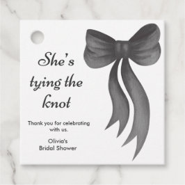 Etiquetas Para Recuerdos Black Bow She's Tying the Knot Bridal Shower 