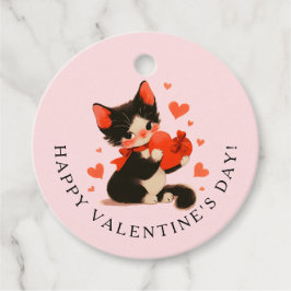 Etiquetas Para Recuerdos Black Cat Vintage Cat Valentine’s Day