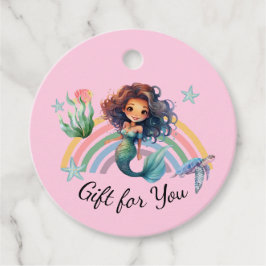 Etiquetas Para Recuerdos Black Mermaid Gift Tags in Pink