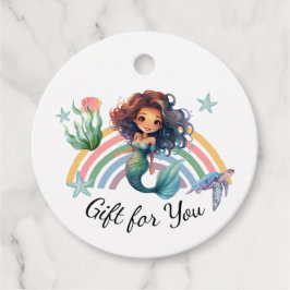 Etiquetas Para Recuerdos Black Mermaid Gift Tags in White