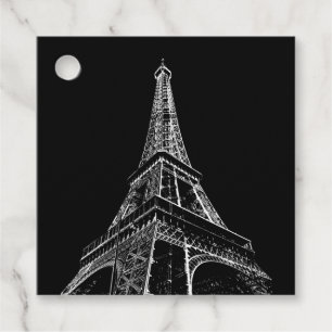Etiquetas Para Recuerdos Black White Eiffel Tower Paris Viaje Vintage