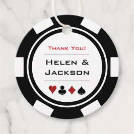 Etiquetas Para Recuerdos Black White Poker Chips Gracias Boda Vegas