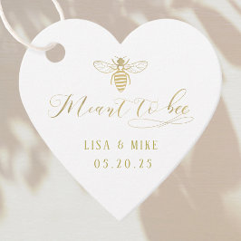 Etiquetas Para Recuerdos Blanco y Dorado Meant to Bee Boda Miel