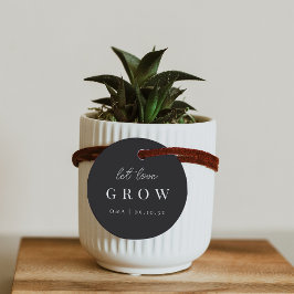 Etiquetas Para Recuerdos Blanco y negro permiten que el amor crezca planta 