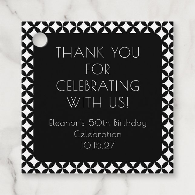 Etiquetas Para Recuerdos Blancos negros a mediados del siglo XX 50 cumpleañ (Anverso)