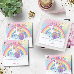 Etiquetas Para Recuerdos Blonde Princesa Unicornio fiesta de cumpleaños gra