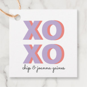 Etiquetas Para Recuerdos Bloque de colores XOXO