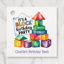 Etiquetas Para Recuerdos Bloques de construcción en la fiesta de cumpleaños