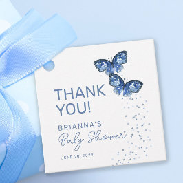 Etiquetas Para Recuerdos Blue Butterflies Boy Twins Baby Shower Gracias