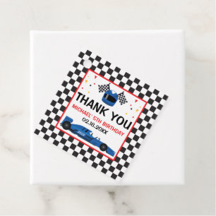 Etiquetas Para Recuerdos Blue Car Racing Birthday Favor tag