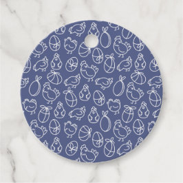 Etiquetas Para Recuerdos Blue Chicken Pattern Easter Gift Tag Personalized