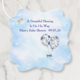 Etiquetas Para Recuerdos Blue Chinoiserie Baby Shower Favor Tags