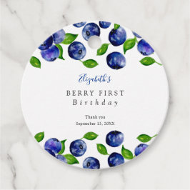 Etiquetas Para Recuerdos Blue eberry Berry First Birday Watercolor Cute