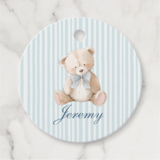 Etiquetas Para Recuerdos Blue Elegant Teddy Bear Favor Tags
