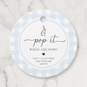 Etiquetas Para Recuerdos Blue Gingham Bunny Rabbit Se Lo Pops