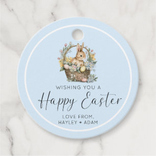 Etiquetas Para Recuerdos Blue Happy Easter Bunny