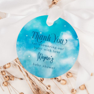 Etiquetas Para Recuerdos Blue Heaven enviado Baby Shower